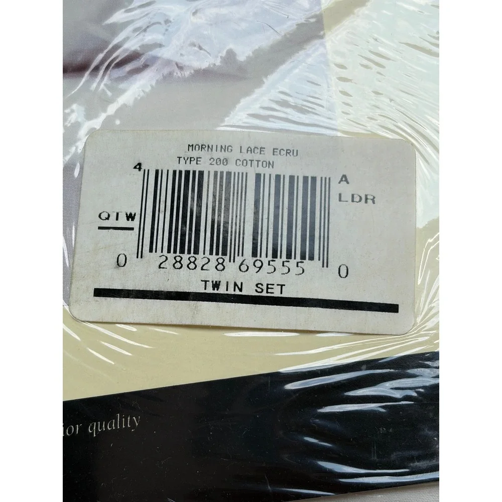 Martex Lace Ecru Twin Sheet Set 200 TC Luxury Percale 100% Cotton Vintage
